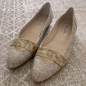 Oscar De la Renta marble grey flats 39
